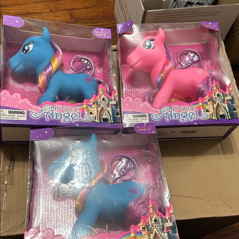 Imagine Angel Unicorn Toy Set - Blue, Pink, and White 3 in this case
